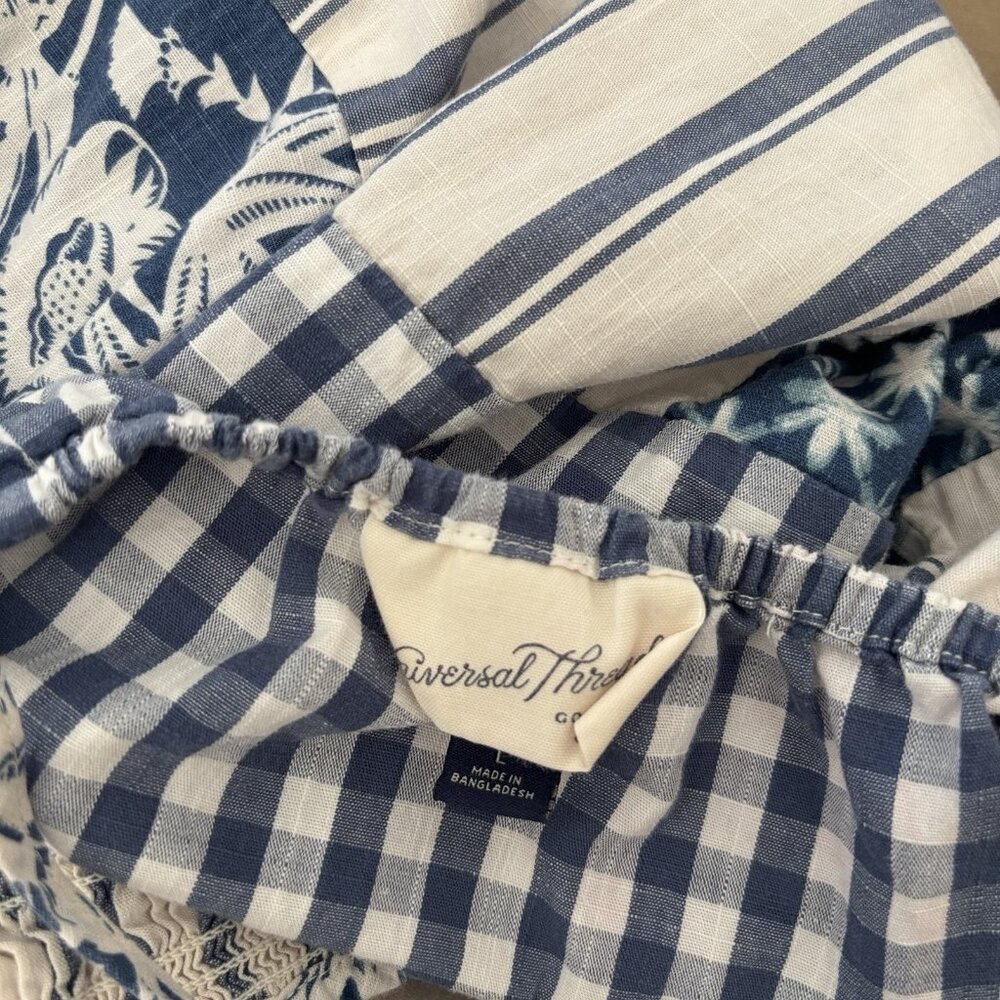 Universal Thread Womens Blue Patchwork Smocked Ma… - image 8